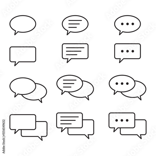 Wallpaper Mural Line chat icons set. Talk baloon icons. Chat speech bubble collection. Online communication symbol. Torontodigital.ca