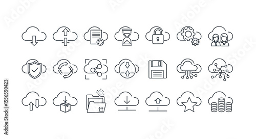 Cloud Computing and Data Storage Icons A Comprehensive Set for Digital Services