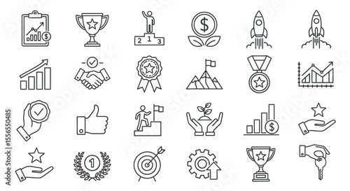 Outdoor Adventure Camping Gear Icons Collection for Recreation and Travel