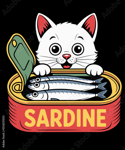 cat loves sardine funny cat lover