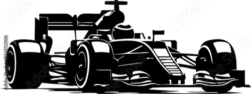 F1 Sport Silhouette, Silhouette of racing car with aerodynamic design and sleek lines, Formula one