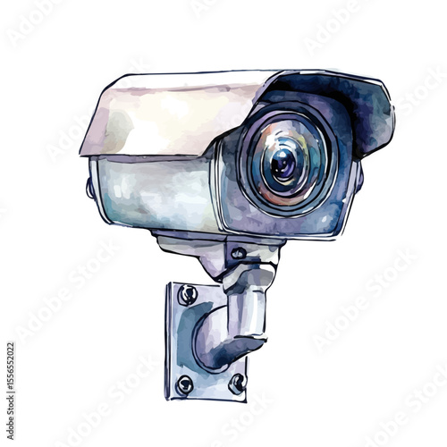 watercolor of Webcams, vector, isolated on a white background.
