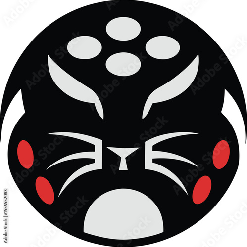 Sleek Aggressive Panther Face Vector Art In Striking Front View