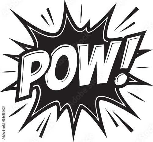 Dynamic Comic Book Pow! Explosion  A Graphic Design Element for Comics, Animations, and More