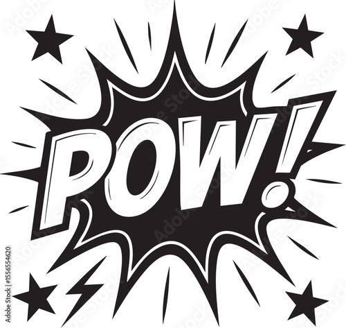 Dynamic Comic Book POW! Explosion  Vector Illustration Graphic Design Element