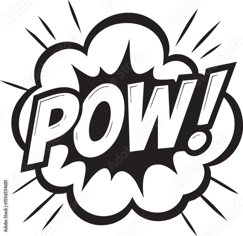 Dynamic POW! Comic Book Speech Bubble Illustration