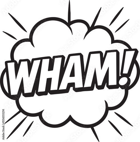 Dynamic Comic Book WHAM! Speech Bubble  A Powerful Illustration for Graphic Design