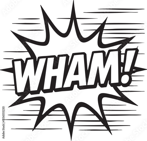 Dynamic Comic Book Style 'WHAM!' Explosion Sound Effect Illustration