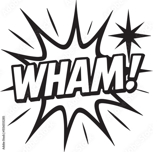 Dynamic Comic Book Wham! Explosion Sound Effect  A Powerful Graphic Design Element