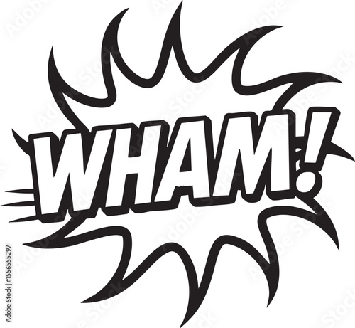 Dynamic Comic Book WHAM! Sound Effect  High-Impact Graphic Design Element