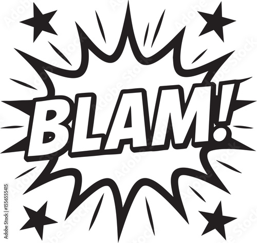 Dynamic Comic Book Blam! Explosion High-Impact Graphic Design Element