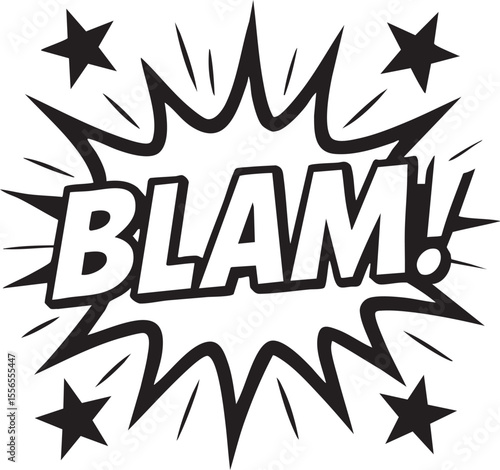 Dynamic Comic Book Style 'BLAM!' Explosion A Vector Illustration