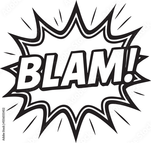 Dynamic Comic Book Blam! Sound Effect  A Powerful Visual for Graphic Novels and Comics