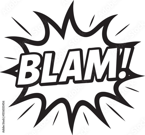 Dynamic Comic Book Blam! Explosion A High-Impact Graphic Design Element
