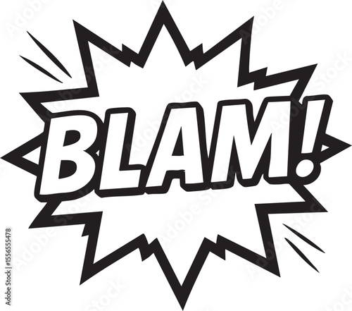 Dynamic Comic Book Style Blam Explosion  Perfect for Graphic Design Projects