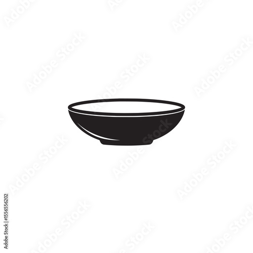 Simple ceramic bowl vector illustration