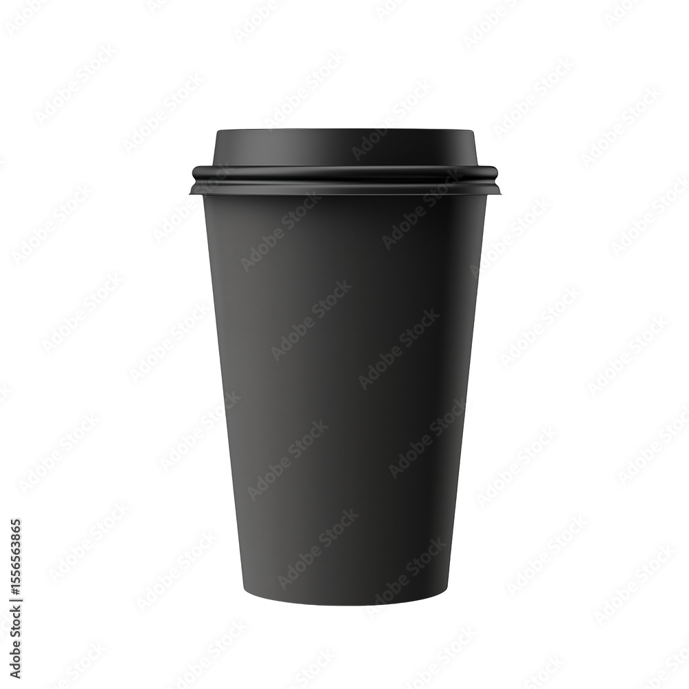 Isolated black coffee cup with lid presents a simple and clean beverage container. isolated on white or transparent png Isolated black coffee cup with lid presents a simple and clean beverage container. isolated on white or transparent png
