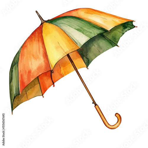 Umbrella, watercolor vector, isolated on a white background.