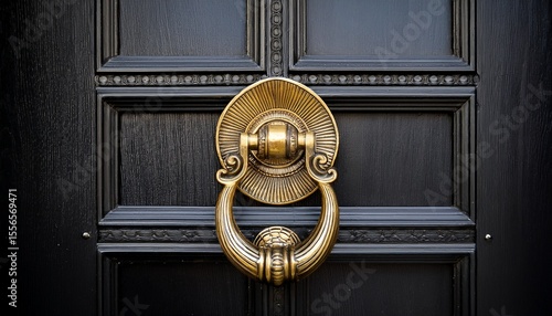 elegant gold and black ornate door knocker