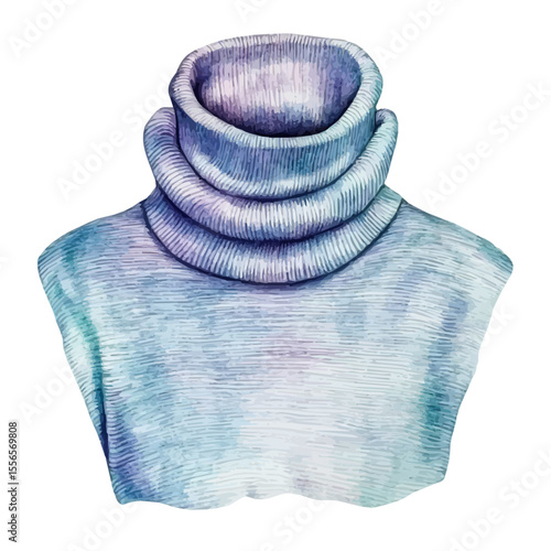 Turtleneck, watercolor drawing vector, isolated on a white background.