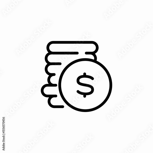 currency coins icon sign vector
