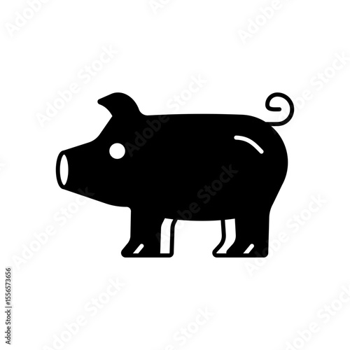 Pig Farm Animal Fill Icon
