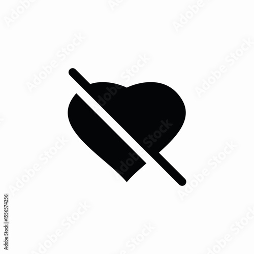 remove heart icon sign vector