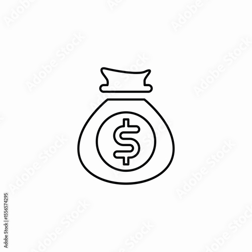 savings sack icon sign vector