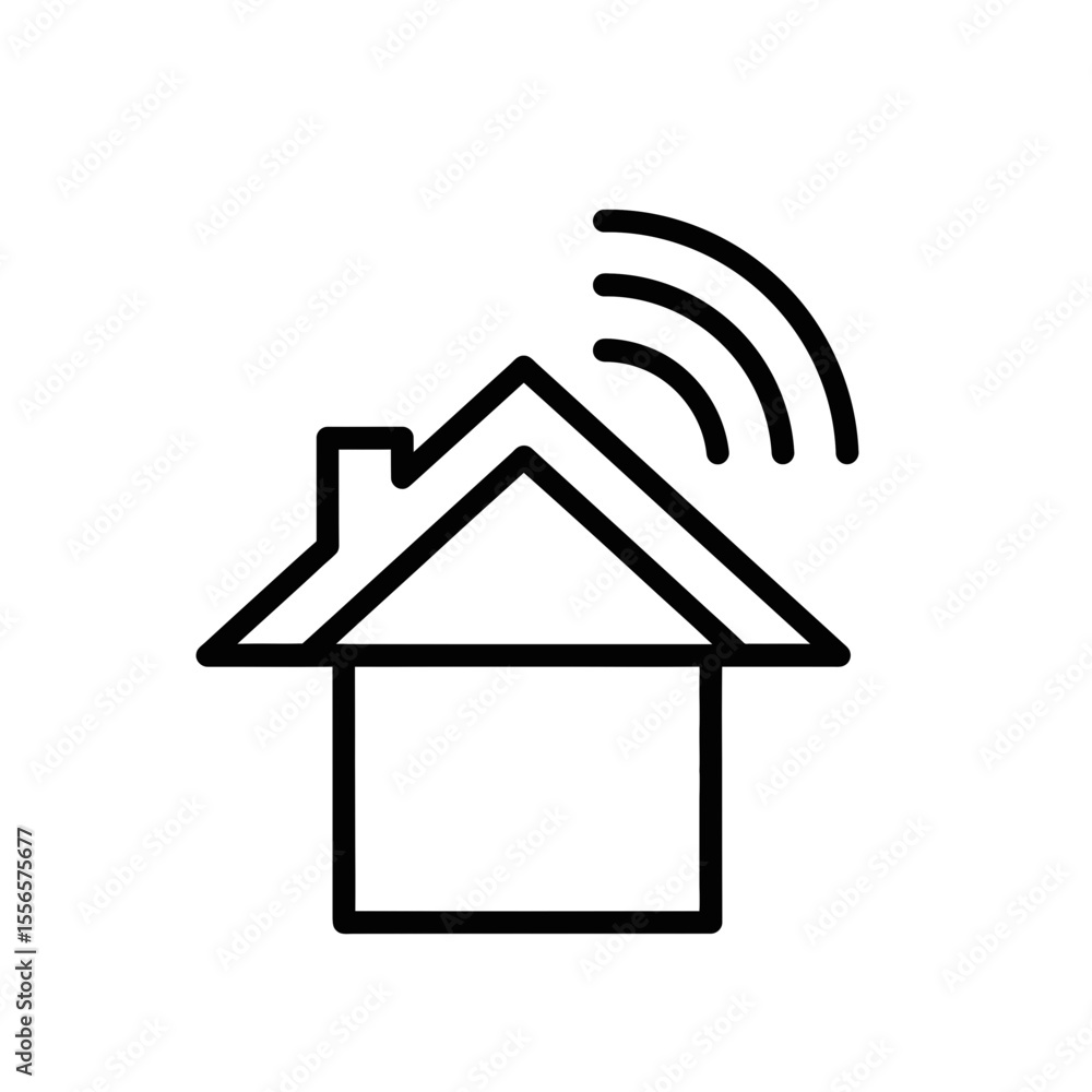 Remote Work Icon Representing Home Connectivity Remote Work Icon Representing Home Connectivity