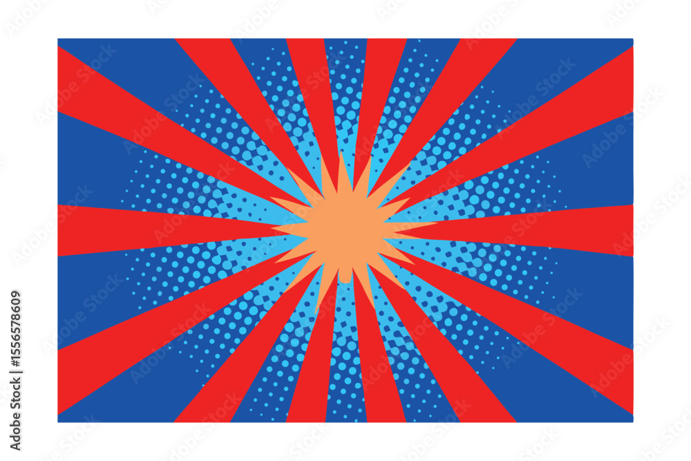 Fototapeta premium Dynamic Comic Book Explosion Sunburst Background Design
