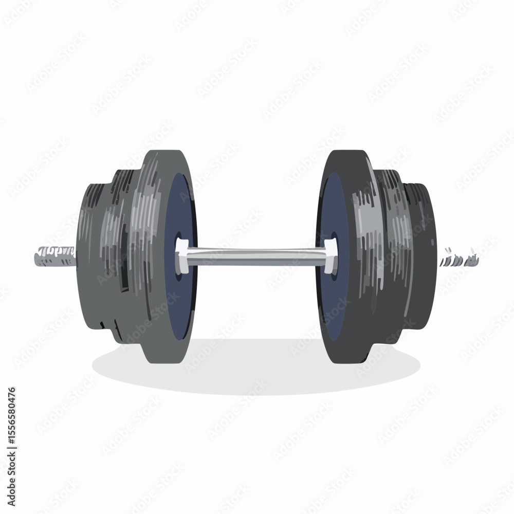 Fototapeta premium A barbell with visible weights on each side