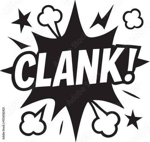 Dynamic Comic Book Clank! Sound Effect A Powerful Graphic Design Element