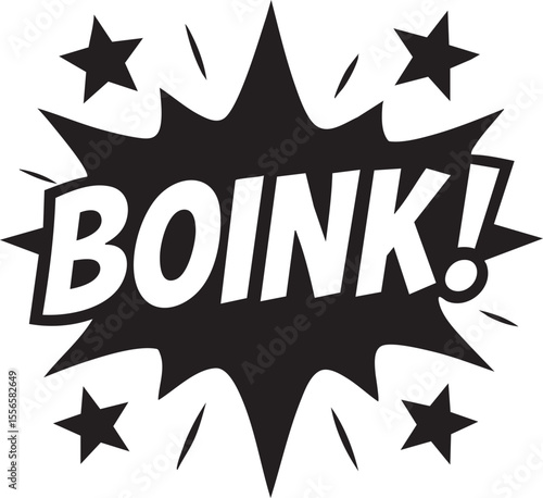 Boink!  A Hilarious Comic Book Sound Effect Graphic Illustration