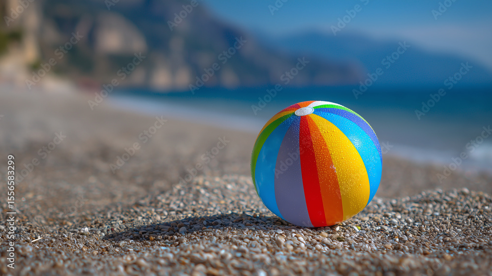 Obraz premium A Beach Ball on the Beach