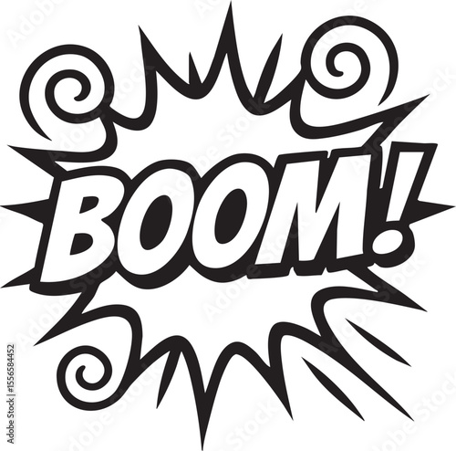 Dynamic Comic Book Boom! Sound Effect A High-Impact Graphic Design Element