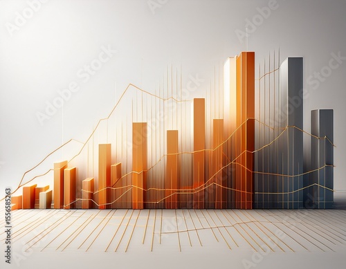 clear and concise bar graph capturing a sudden spike in stock values against a pure white background