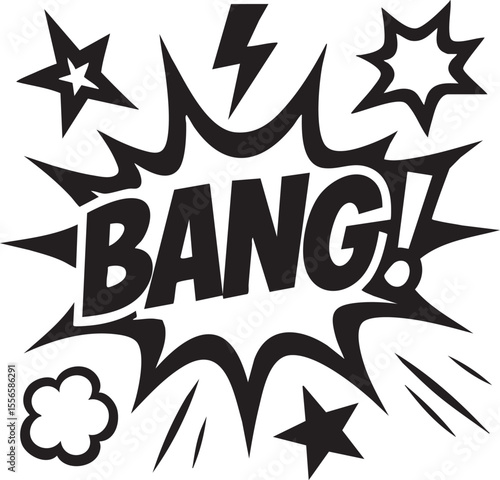 Dynamic Comic Book Bang! Explosion Sound Effect Illustration