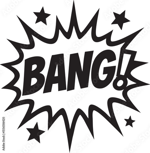 Explosive Comic Book Bang! Sound Effect Retro Comic Style Illustration