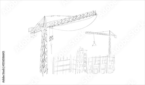 Building crane sketch