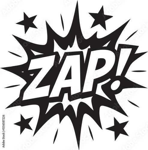 Dynamic Comic Book Zap! Sound Effect  High-Resolution Vector Graphic Illustration