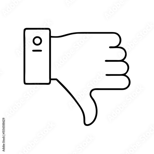 Thumbs down gesture indicating disapproval in public speaking context
