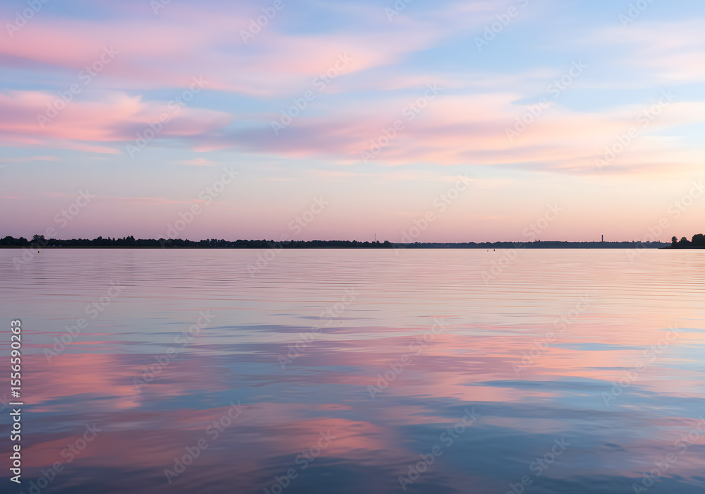 Naklejka premium sunset on the river