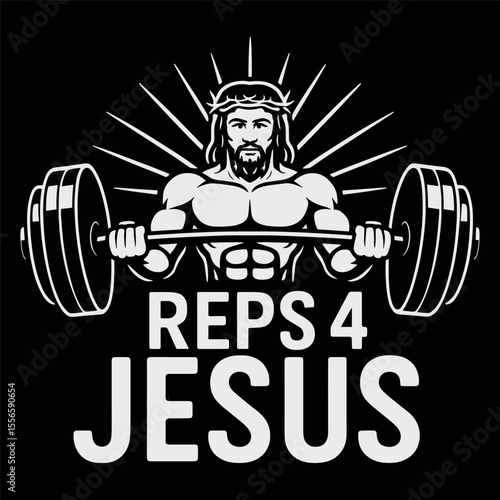Funny Reps 4 Jesus Gym Weightlifting 