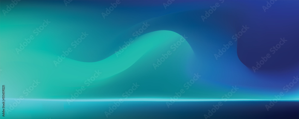 Blue-green gradient studio room, abstract background pattern, walls and floor reflect neon lights, dark tones and feel speed of digital technology connected blue-green background. Future technology. Blue-green gradient studio room, abstract background pattern, walls and floor reflect neon lights, dark tones and feel speed of digital technology connected blue-green background. Future technology.