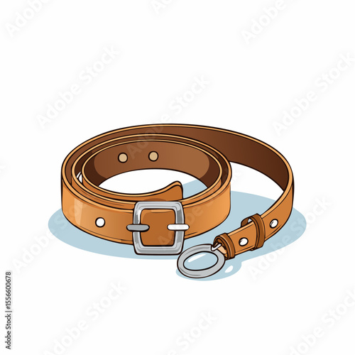 A dog leash curled beside a collar
