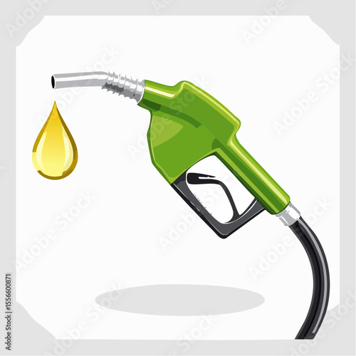 A fuel pump nozzle with a single droplet
