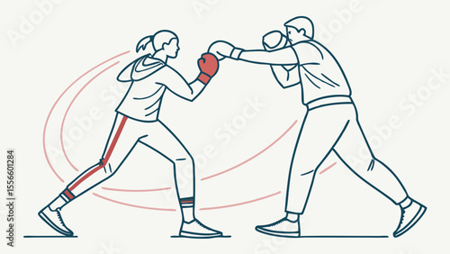 Two boxers in action a dynamic illustration.