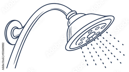 Overhead Shower Head with Water Spraying Downward.