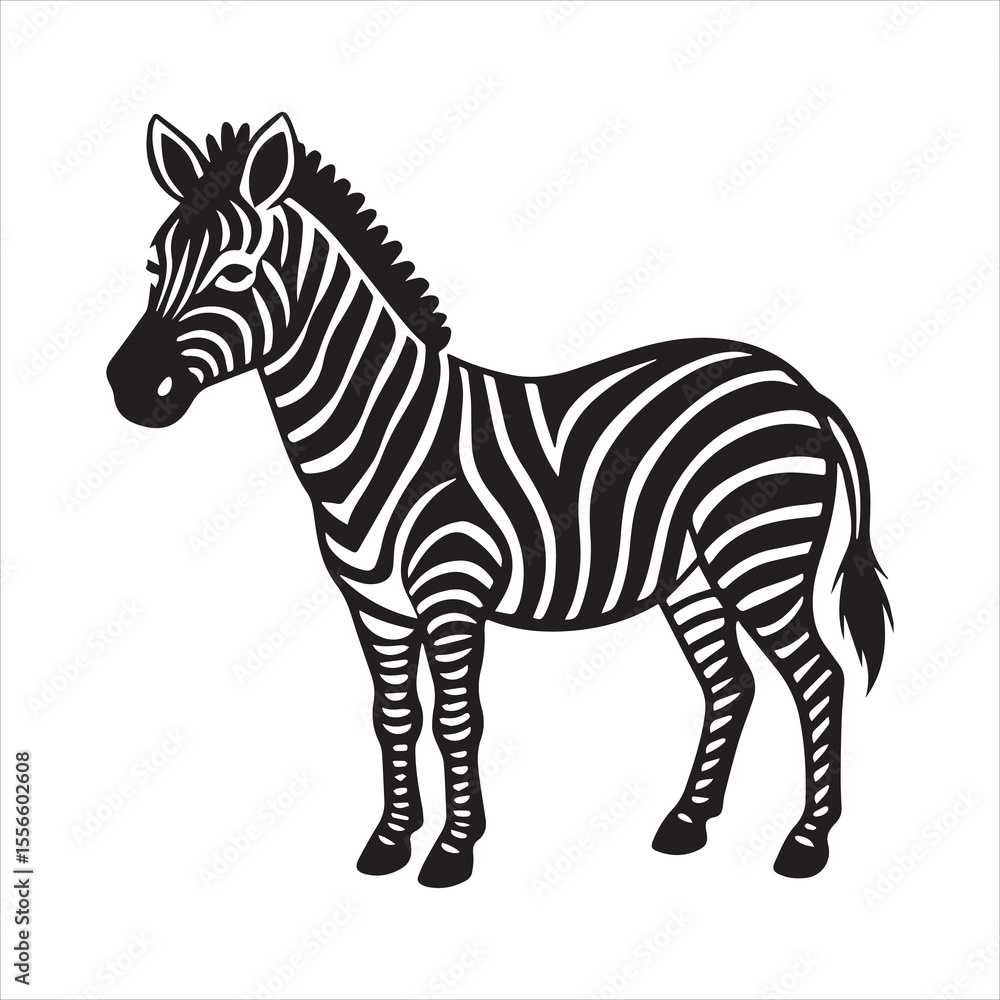 Obraz premium plain zebra silhouette vector illustration