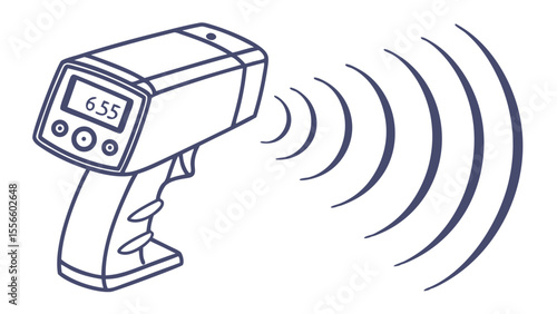 Handheld Digital Infrared Thermometer with Waves.